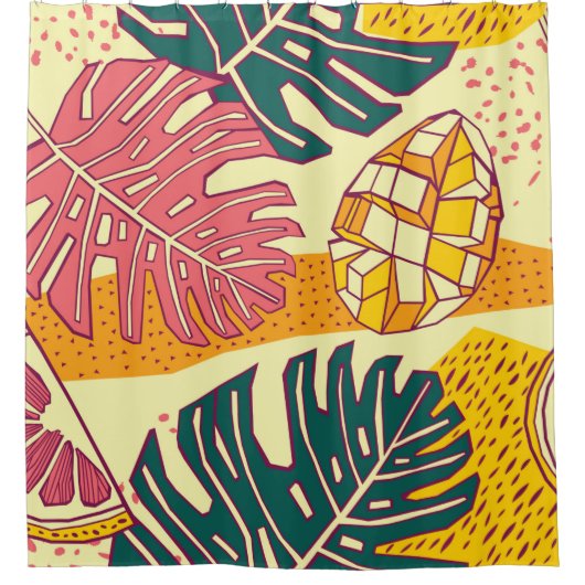 Tropische Früchte, Muster Duschvorhang (Vorderseite)