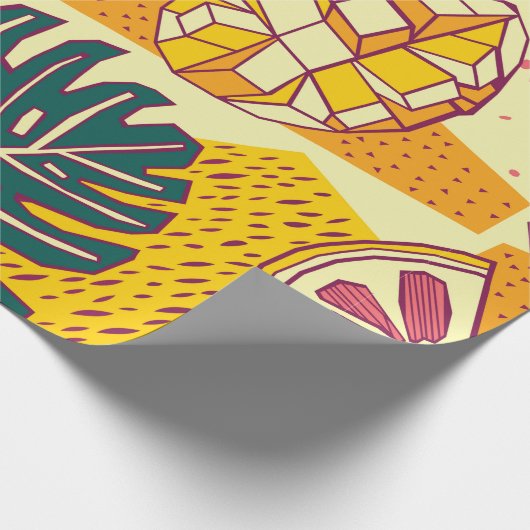 Tropische Früchte, Muster Geschenkpapier (Ecke)