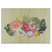 Tropische Früchte, noch lebendes Glas Schneidebrett (Vorderseite)