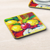 Tropische Früchte Pianting. Jetzt kaufen Getränkeuntersetzer (Linke Seite)