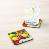 Tropische Früchte Pianting. Jetzt kaufen Getränkeuntersetzer (Rechte Seite)