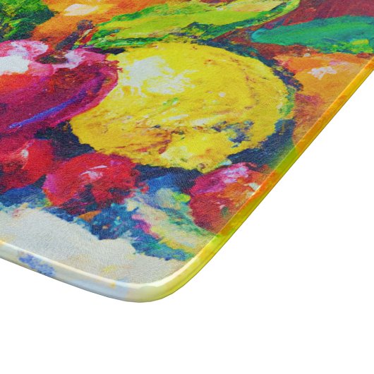 Tropische Früchte Pianting. Jetzt kaufen Schneidebrett (Ecke)