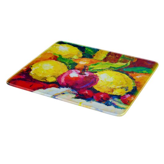 Tropische Früchte Pianting. Jetzt kaufen Schneidebrett (Ecke)