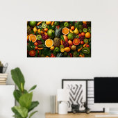 Tropische Früchte Poster (Heimbüro)