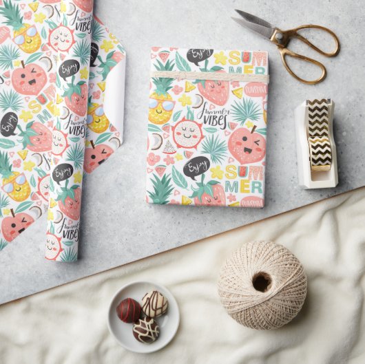 Tropische Früchte Sommerbeuteln Geschenkpapier (Kunsthandwerk)