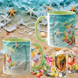 Tropische Früchte Strandcocktails Junggesellinnena Tasse