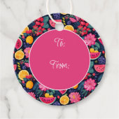 Tropische Früchte und Blume Geschenkanhänger (Vorderseite)