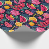Tropische Früchte und Blume Geschenkpapier (Ecke)