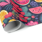 Tropische Früchte und Blume Geschenkpapier (Rolleneckpunkt)