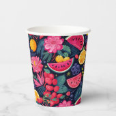 Tropische Früchte und Blume Pappbecher (Rückseite)