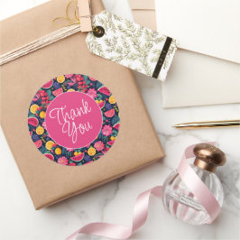 Tropische Früchte und Blume Runder Aufkleber