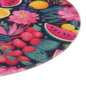 Tropische Früchte und Blume Schneidebrett (Ecke)
