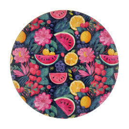 Tropische Früchte und Blume Schneidebrett