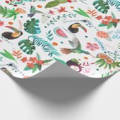 tropische Früchte und Vögel Geschenkpapier (Ecke)