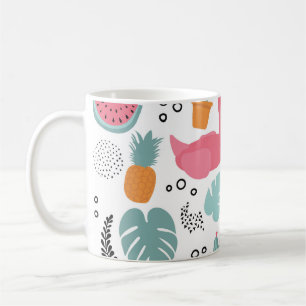 Tropische Früchte: Wiederholung des Musters. Kaffeetasse