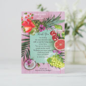 Tropische Früchte zum Mund gießen Vielen Dank RSVP Karte (Stehend Vorderseite)