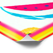 Tropische Früchtemuster Kunst. Jetzt kaufen Poster (Ecke)