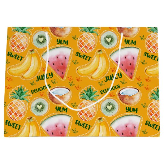 Tropische Fruchtgeschenktasche Große Geschenktüte (Vorderseite)
