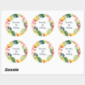 Tropische Fruchtgetränke Pool Party Erwachsene Geb Runder Aufkleber (Blatt)