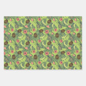 Tropische Fruchtskizze auf grünem Muster Geschenkpapier Set (Vorderseite)