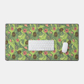 Tropische Fruchtskizze auf grünem Muster Schreibtischunterlage (Tastatur & Maus)