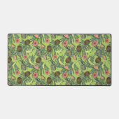 Tropische Fruchtskizze auf grünem Muster Schreibtischunterlage (Vorderseite)