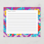 Tropische Fuchsia Brautparty Rezept Card (Rückseite)