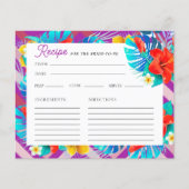 Tropische Fuchsia Brautparty Rezept Card (Vorderseite)