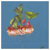 Tropische Fuchsias & Hummingbird gestrichen Stoff (Nahaufnahme)