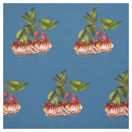 Tropische Fuchsias & Hummingbird gestrichen Stoff (Muster)