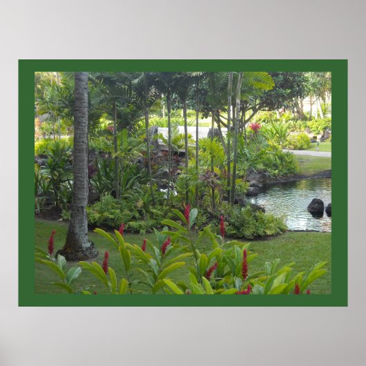 Tropische Gartenlandschaft Poster (Vorne)