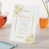 Tropische Gastgeschenke Hochzeiten aus weißem gold Sockelschild (In Situ)