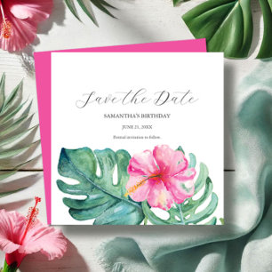 Tropische Geburtstags-Save-the-Date-Karten Save The Date