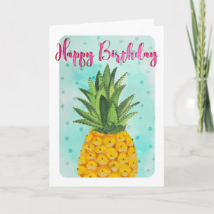 Tropische gelbe Ananas-Frucht Geburtstag Karte
