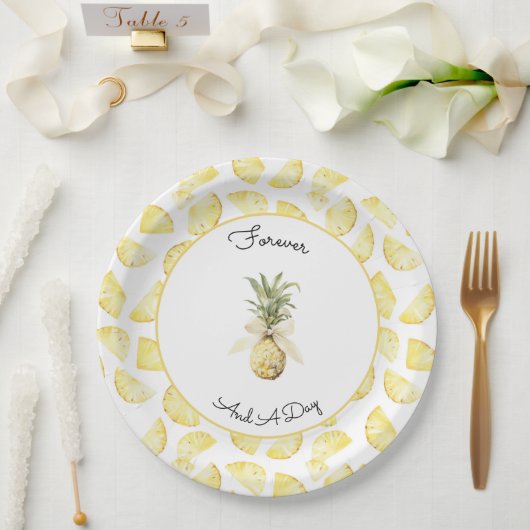 Tropische gelbe Ananas Hochzeit Pappteller (Hochzeit)