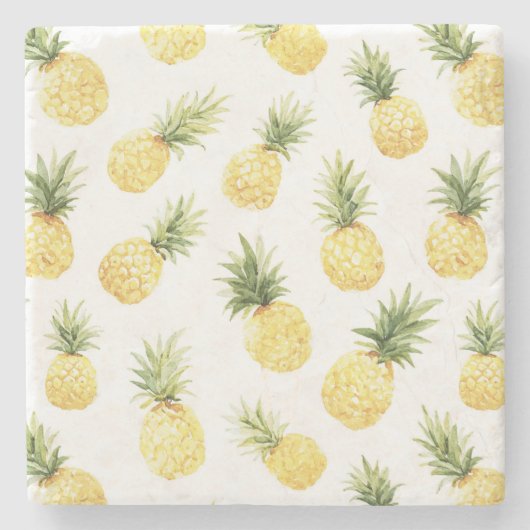 Tropische gelbe Ananas Steinuntersetzer (Vorderseite)