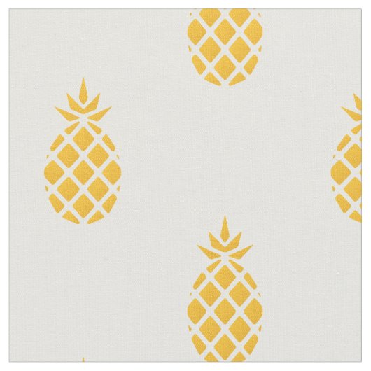 Tropische gelbe Ananas Stoff (Nahaufnahme)