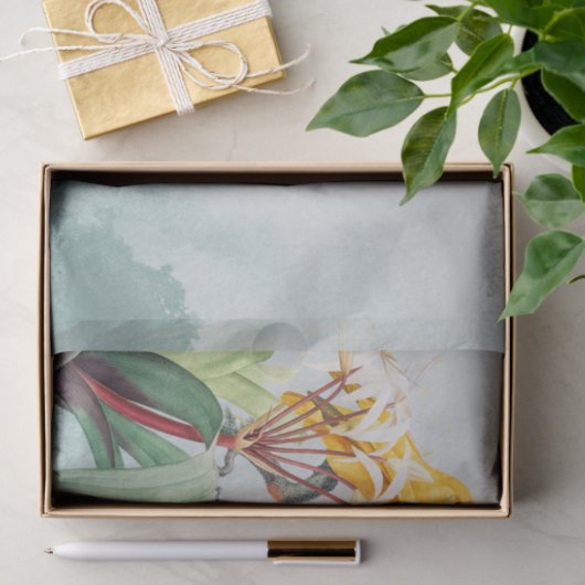 Tropische Gelbe Papageien Seidenpapier (Geschenk)