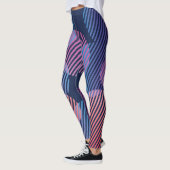 Tropische Geometrie: Violett- und rosafarbene Nach Leggings (Links)