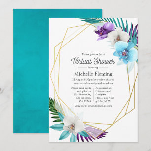 Tropische geometrische Sommer-Virtual-Baby-Shower Einladung