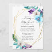 Tropische geometrische Sommerfahrt durch Dusche Einladung (Vorderseite)