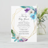 Tropische geometrische Sommerfahrt durch Dusche Einladung (Stehend Vorderseite)