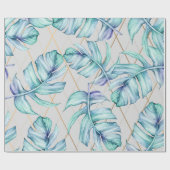 tropische geometrische Vegetation Geschenkpapier (Flach)