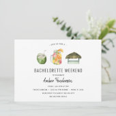 Tropische Getränke Bachelorette Einladung (Stehend Vorderseite)