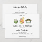 Tropische Getränke Bachelorette Einladung (Vorne/Hinten)