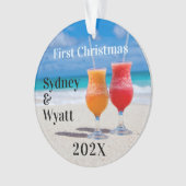 Tropische Getränke der ersten Weihnachtsmannschaft Ornament (Vorderseite)