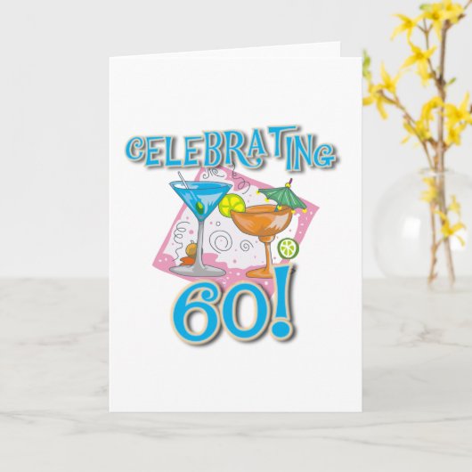 Tropische Getränke feiern 60 Karte (Gelbe Blume)