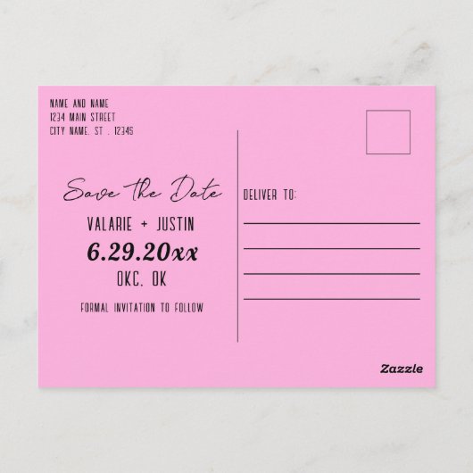 Tropische Getränke Funny Wedding retten das Datum Postkarte (Rückseite)