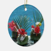 Tropische Getränke, Hawaii-Blumen Keramikornament (Links)