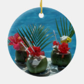 Tropische Getränke, Hawaii-Blumen Keramikornament (Hinten)